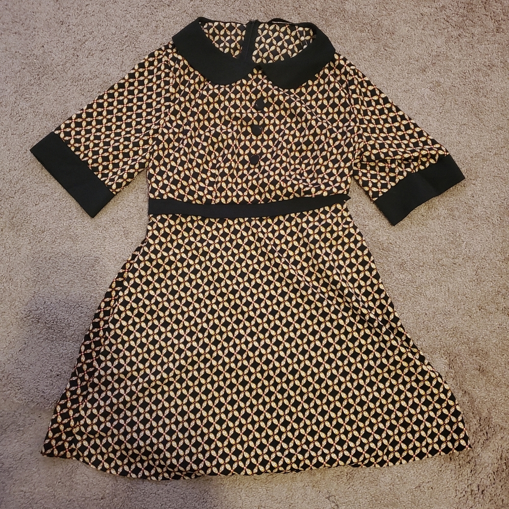 Shein Geometric Peter Pan Collared Dress